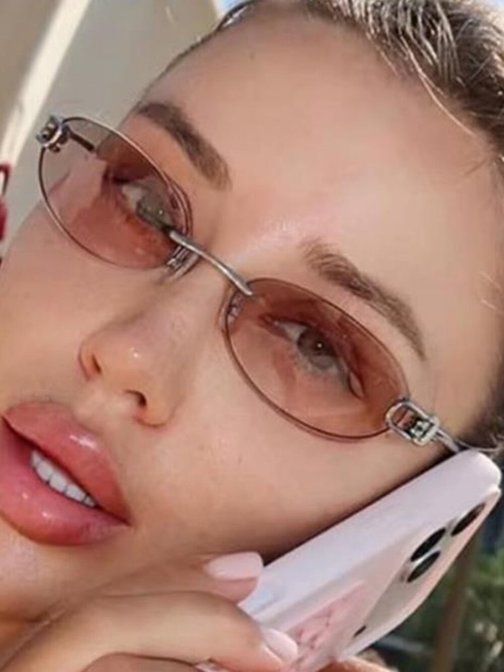 Retro Frameless Oval Sunglasses
